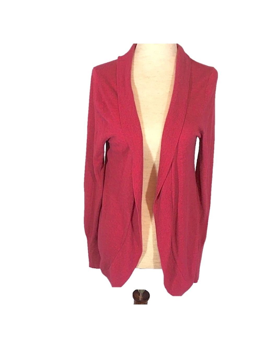 Open Front Knit Cardigan Size Medium Muted Raspberry Pink